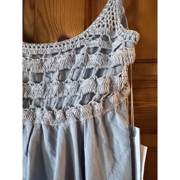 O'Neill KINLEY Light Blue Crochet Bodice beach vacation Mini Junior's Dress XS - Picture 5 of 9